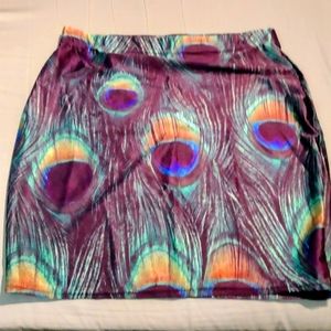 Ladies peacock pattern Lotus Leggings mini skirt